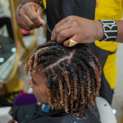 Gold chain bun braids