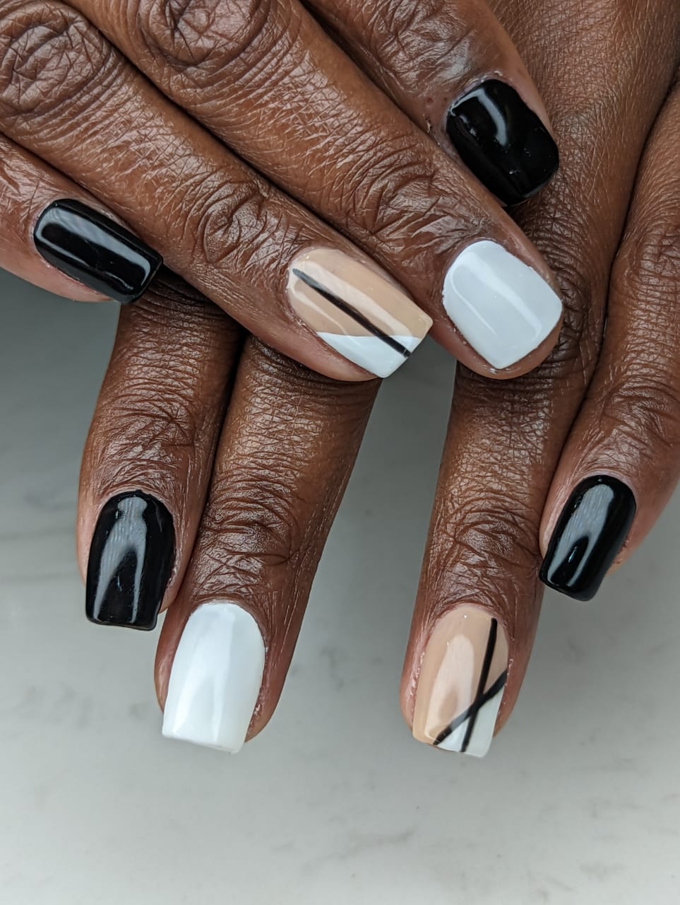 Coffin manicure at Leo's Salon