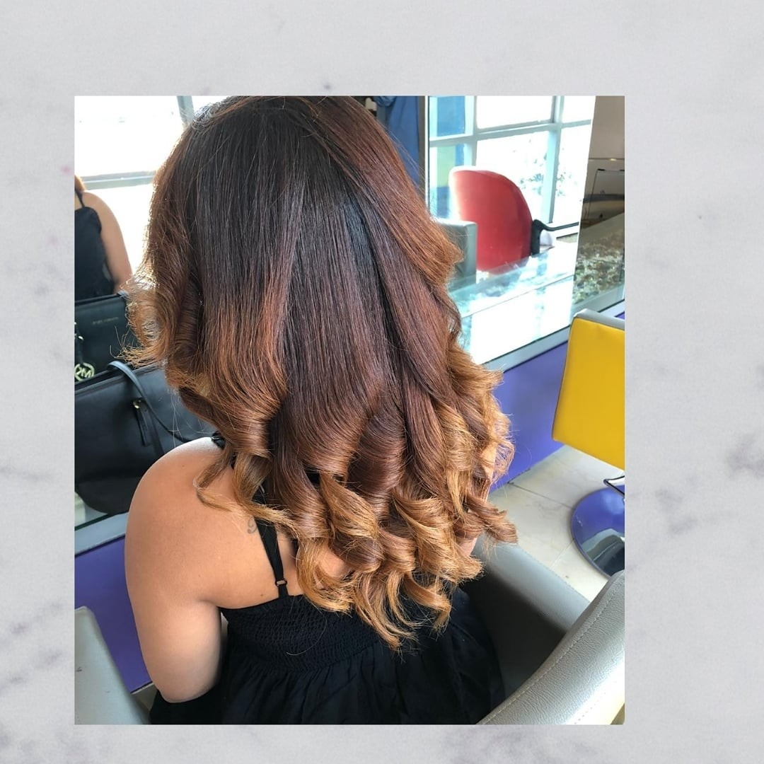 Balayage ombre curls at Leo's Salon
